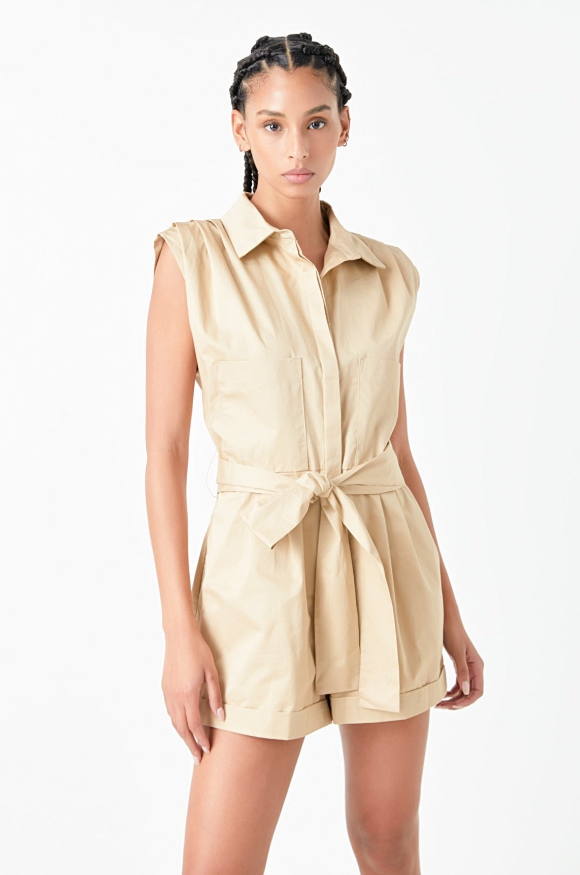 Endless Rose Special Offer | Shoulder Pleated Collared Romper