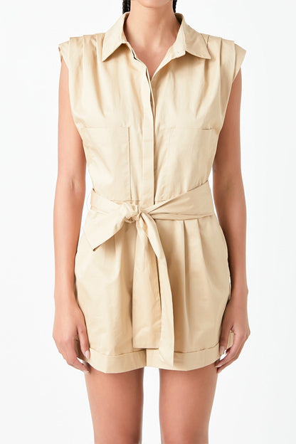 Endless Rose Special Offer | Shoulder Pleated Collared Romper