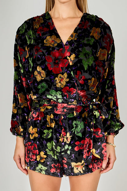 Endless Rose Latest | Burnout Velvet Romper