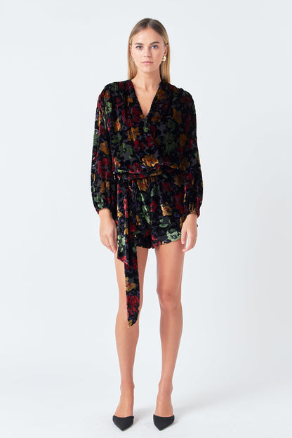Endless Rose Latest | Burnout Velvet Romper