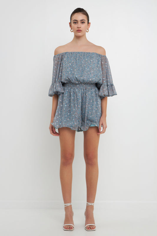 Endless Rose Classic | Ditsy Floral Off the Shoulder Romper