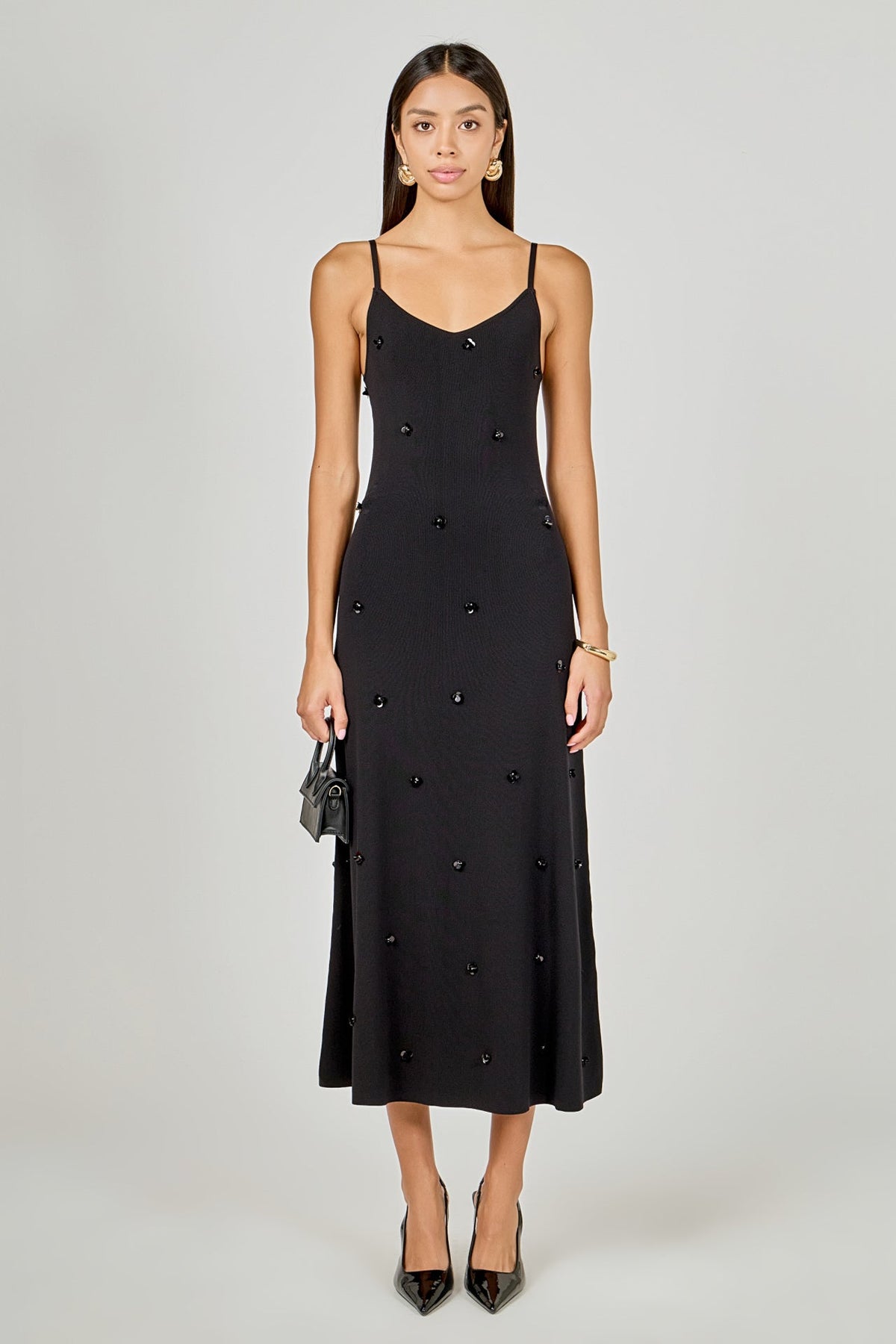 Endless Rose Classic | Embellished Knit Midi Dress
