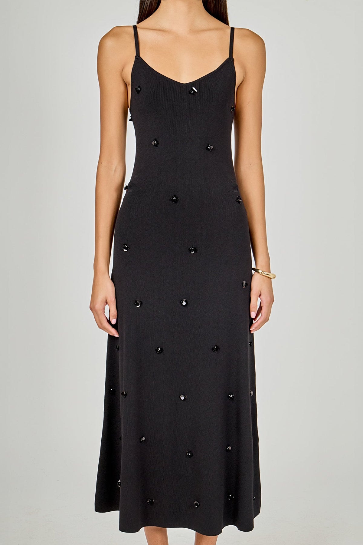 Endless Rose Classic | Embellished Knit Midi Dress