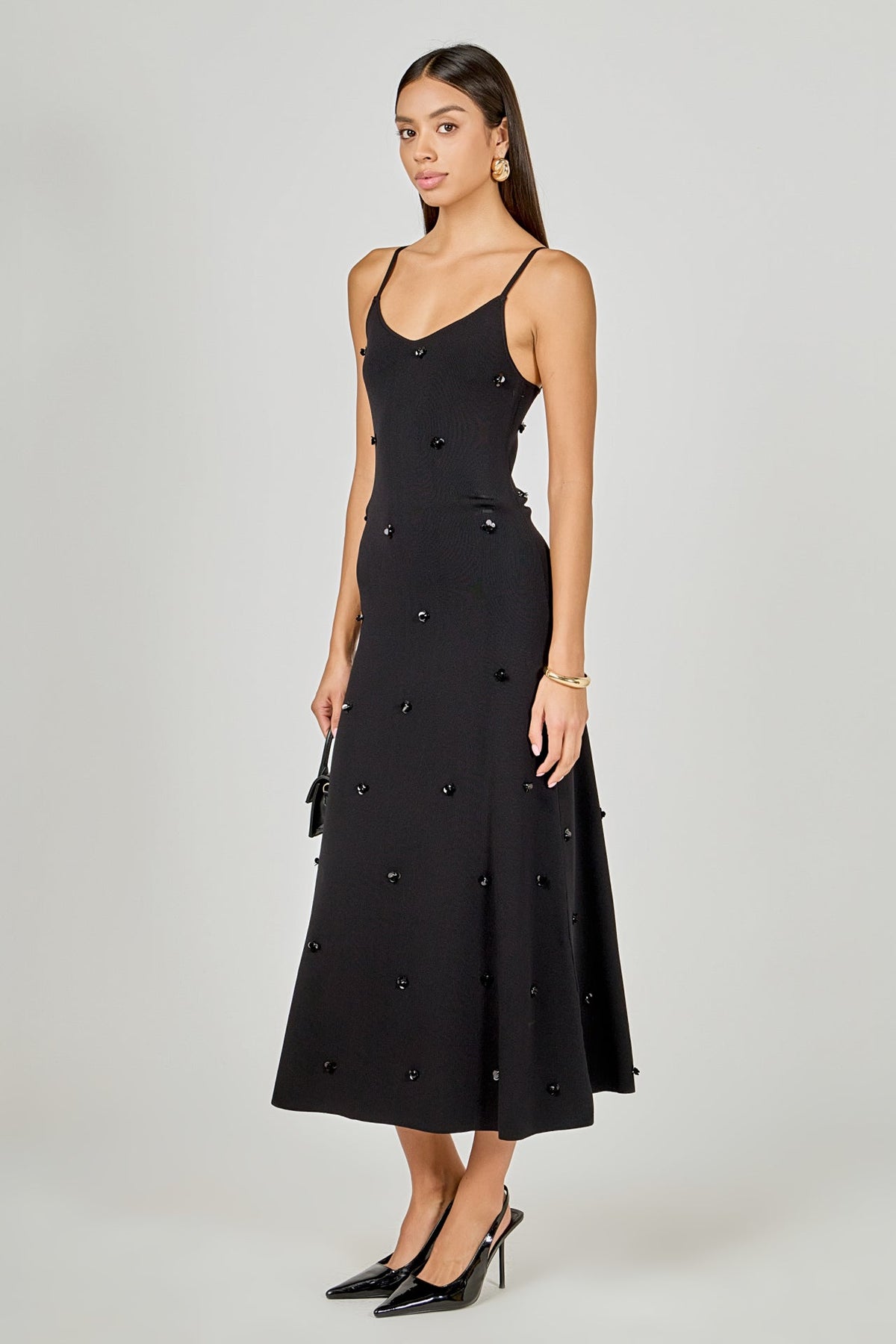 Endless Rose Classic | Embellished Knit Midi Dress