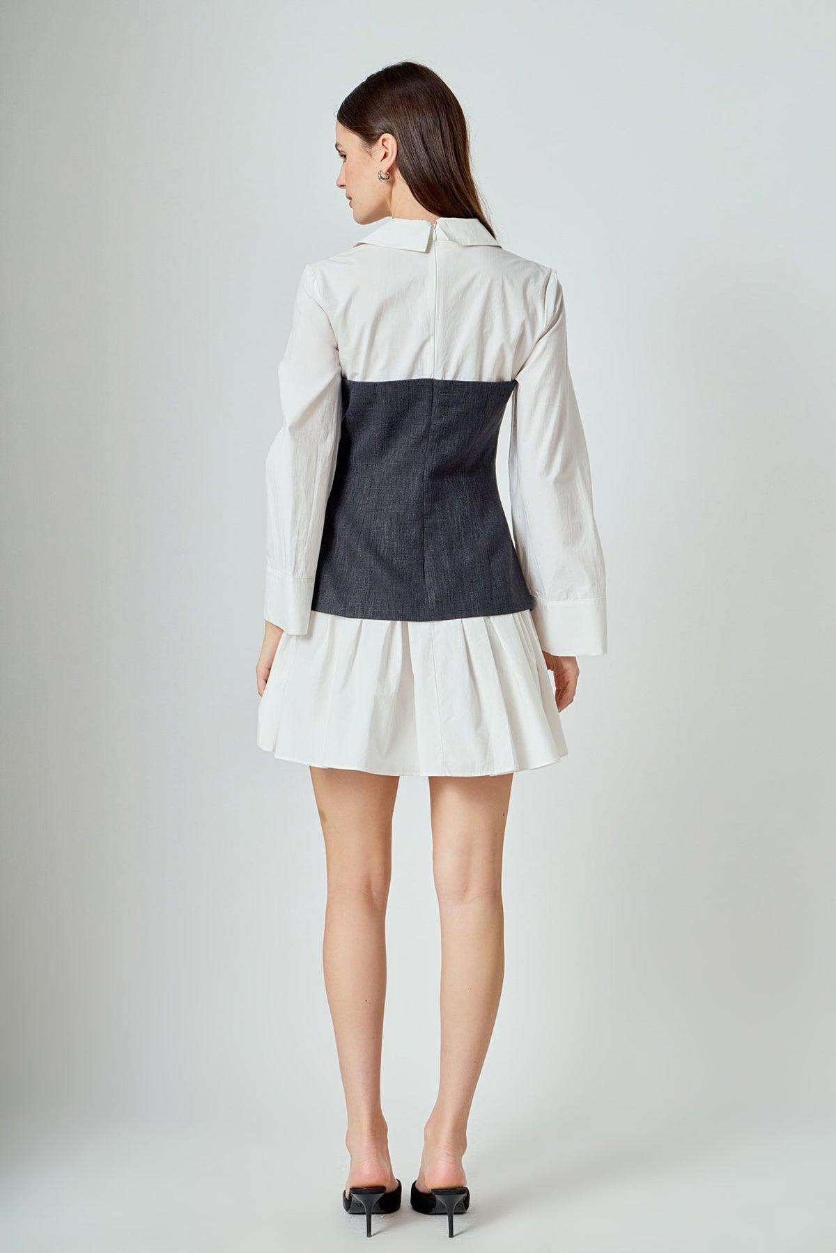 Endless Rose Value | Mixed Media Tweed Poplin Mini Dress