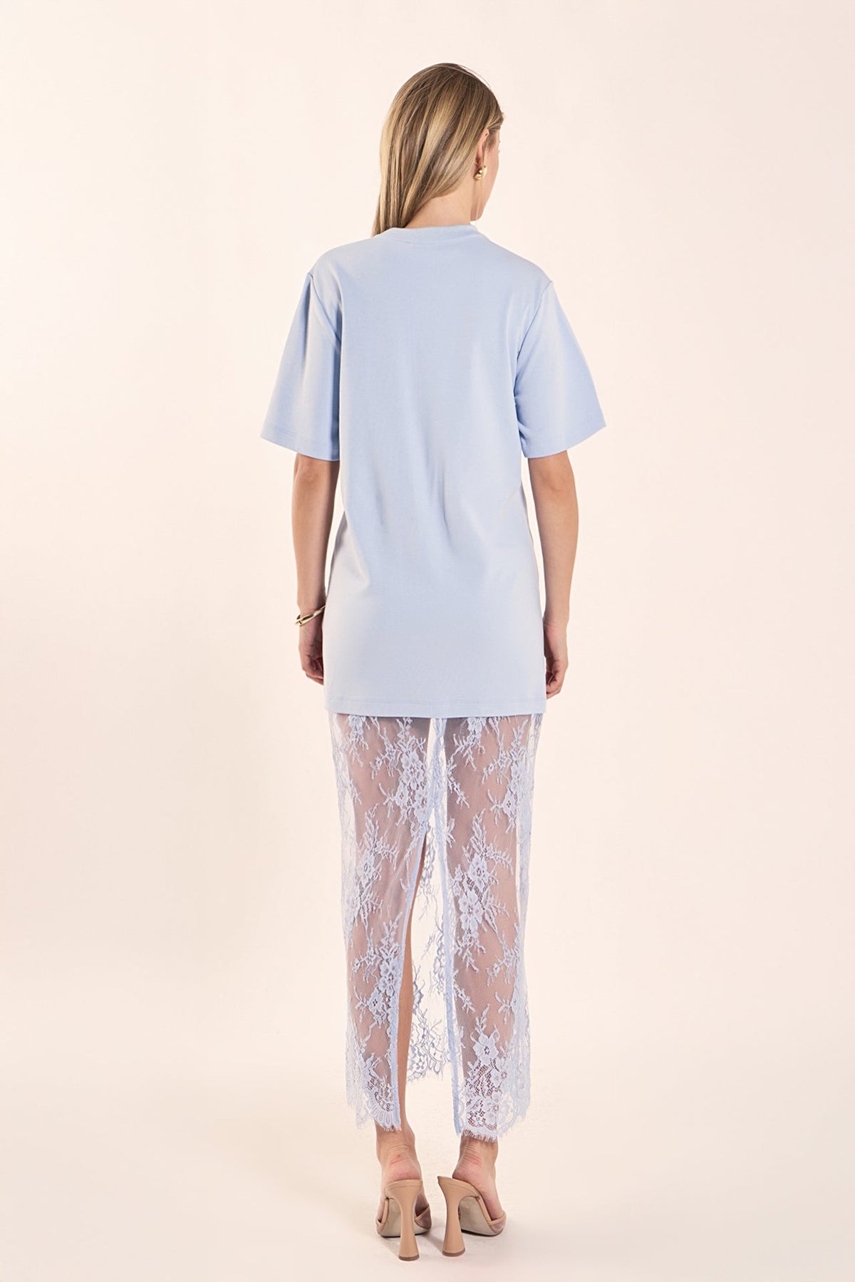 Endless Rose Signature | Mix Media T-Shirt Lace Maxi Dress