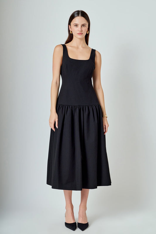 Endless Rose Customer Favorite | Drop Waist Peplum Midi Dress