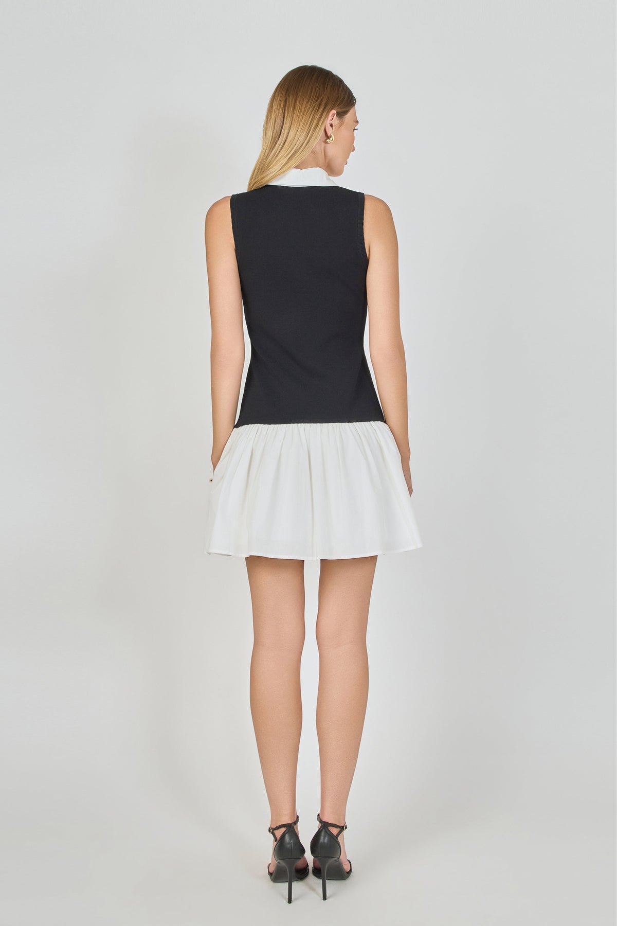 Endless Rose Trusted | Mixed Media Cotton Polo Mini Dress