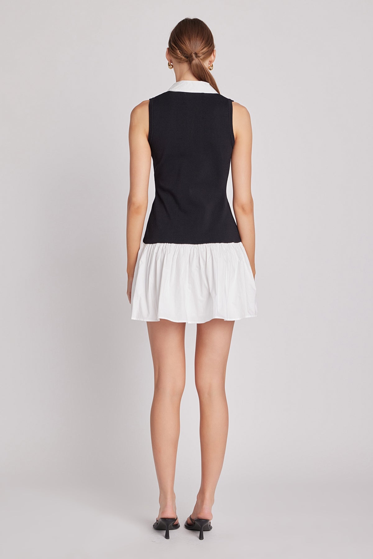 Endless Rose Trusted | Mixed Media Cotton Polo Mini Dress