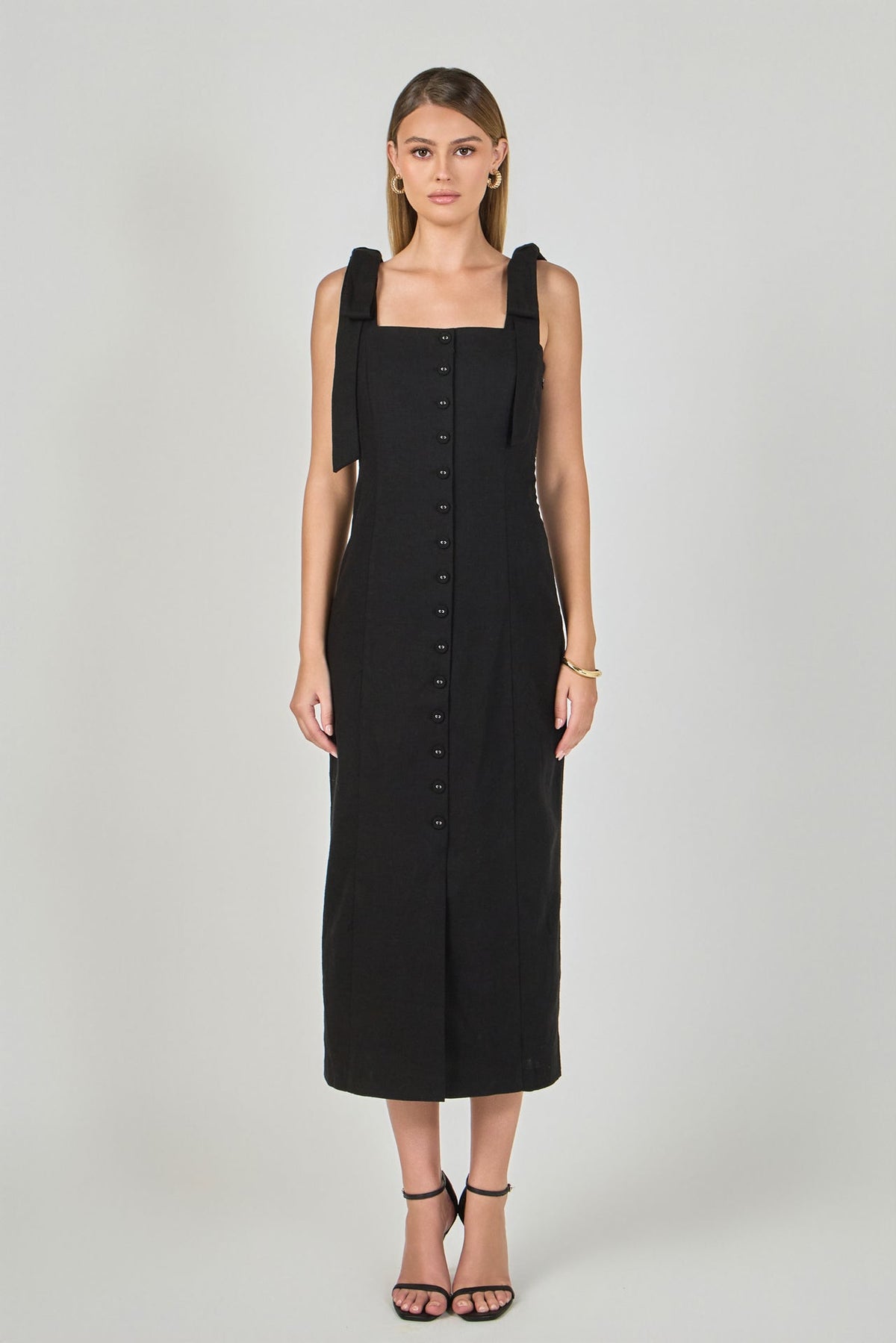 Endless Rose Value | Celeste Linen Bow Tie Maxi Dress