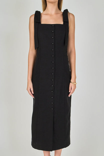 Endless Rose Value | Celeste Linen Bow Tie Maxi Dress