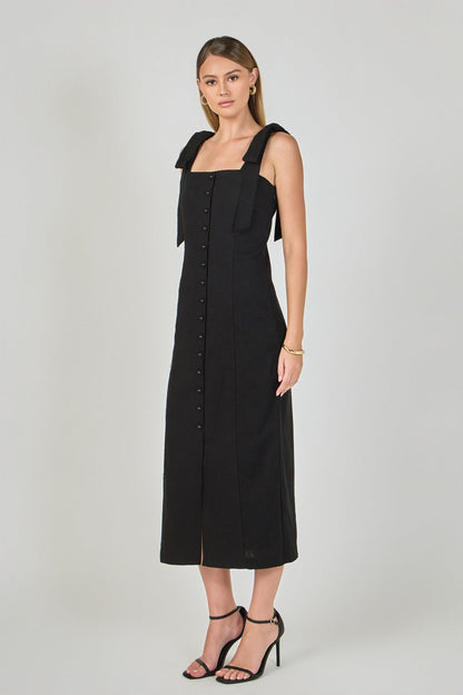 Endless Rose Value | Celeste Linen Bow Tie Maxi Dress