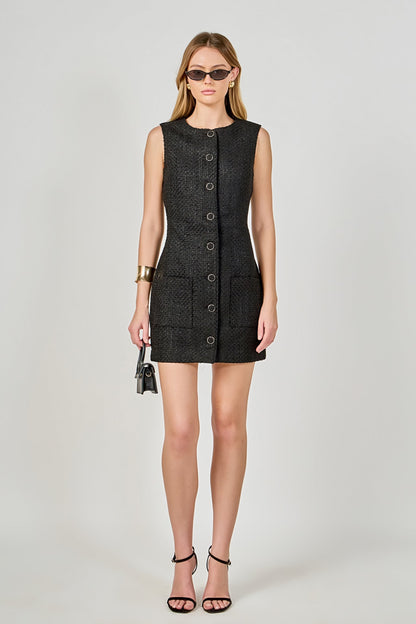 Endless Rose Best Price | Sleeveless Tweed Mini Dress