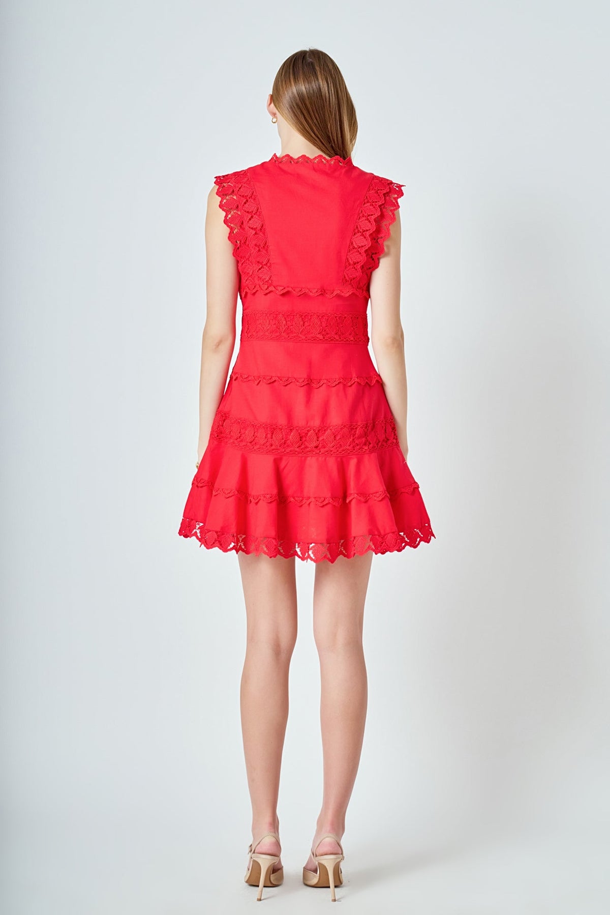 Endless Rose Special Offer | Plunging Neck Lace Trim Dress