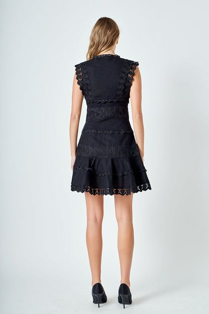 Endless Rose Special Offer | Plunging Neck Lace Trim Dress