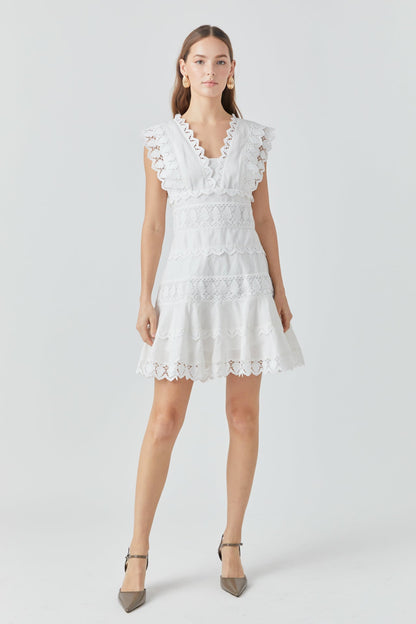 Endless Rose Special Offer | Plunging Neck Lace Trim Dress