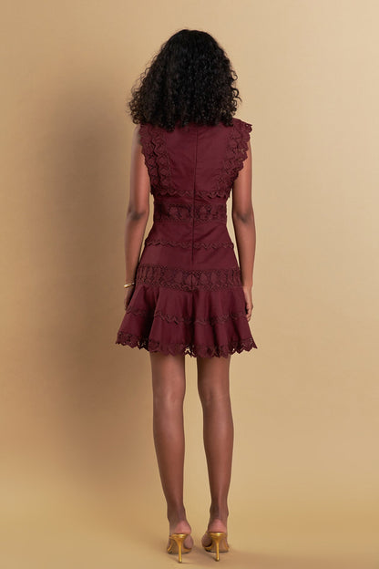 Endless Rose Special Offer | Plunging Neck Lace Trim Dress