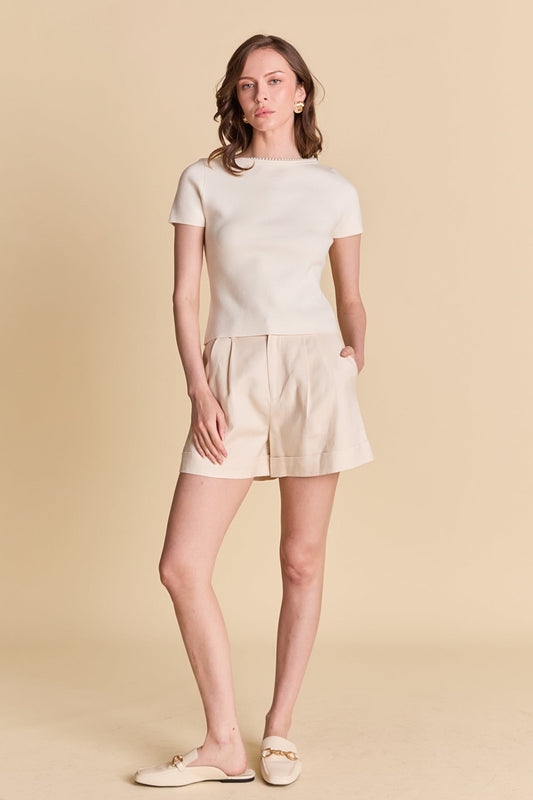 Endless Rose Discount | Linen Pintucked Shorts