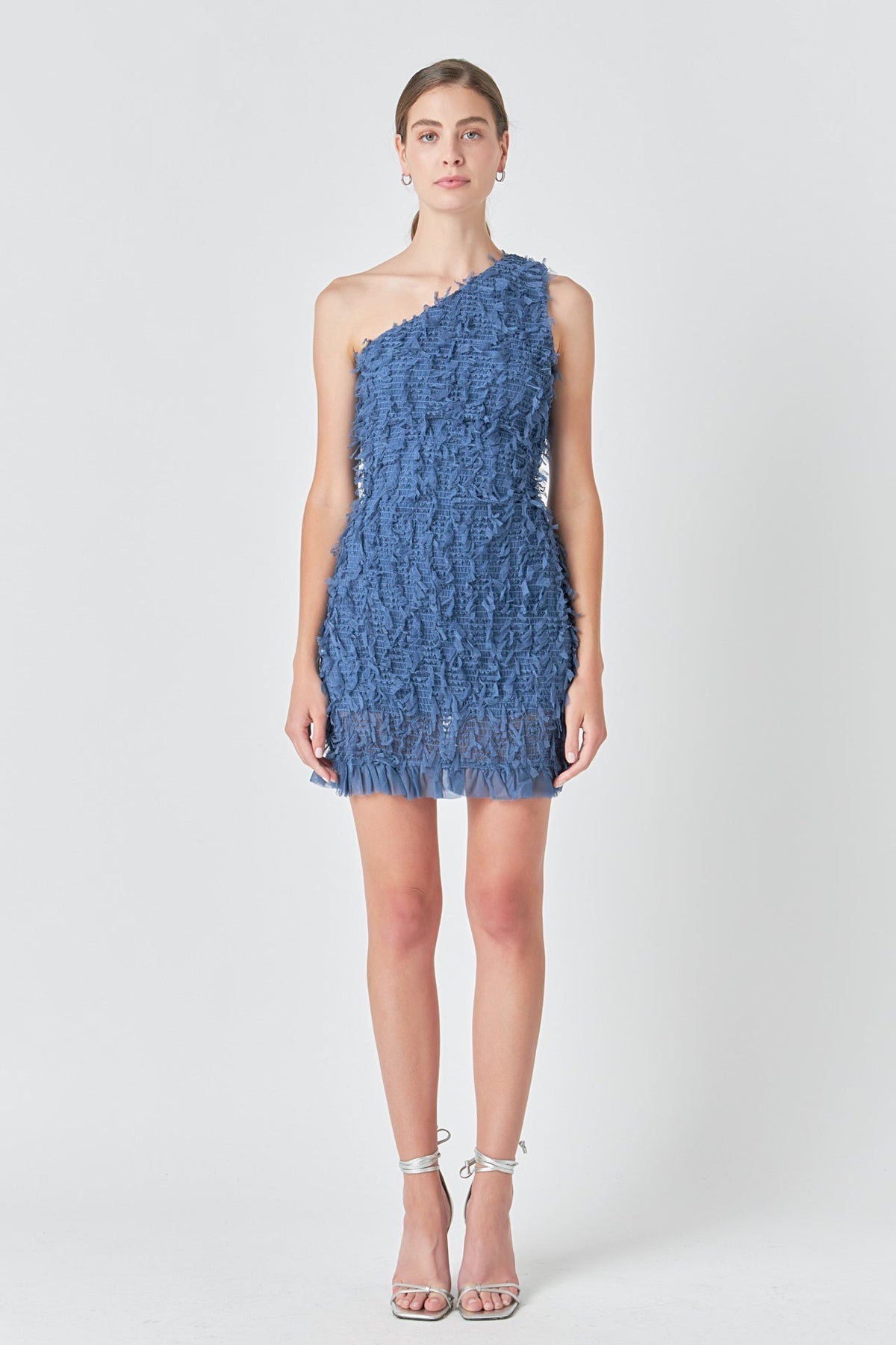 Endless Rose Latest | Mesh Trimmed One Shoulder Mini Dress