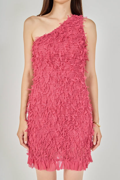 Endless Rose Latest | Mesh Trimmed One Shoulder Mini Dress