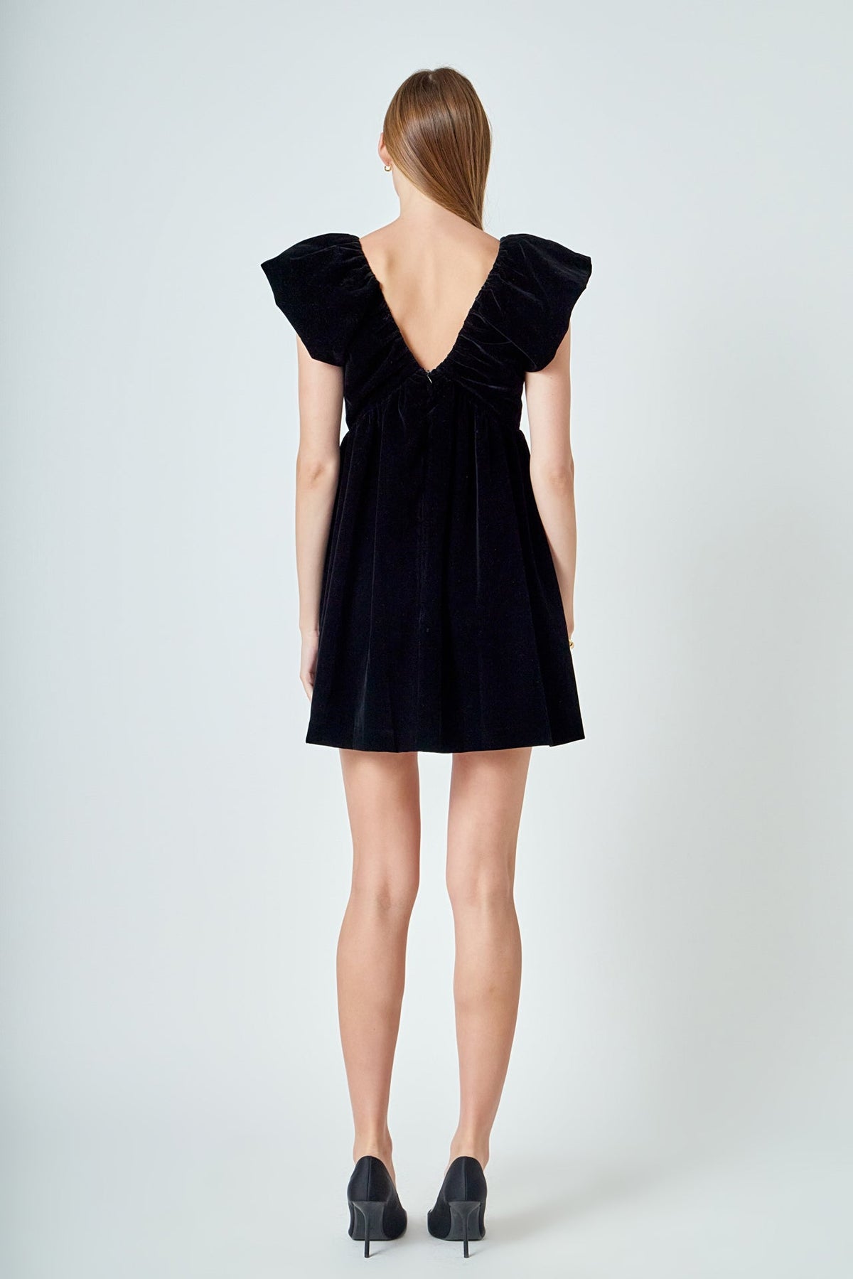 Endless Rose Essential | Velvet Satin Bow Mini Dress | Elegant Party Dress