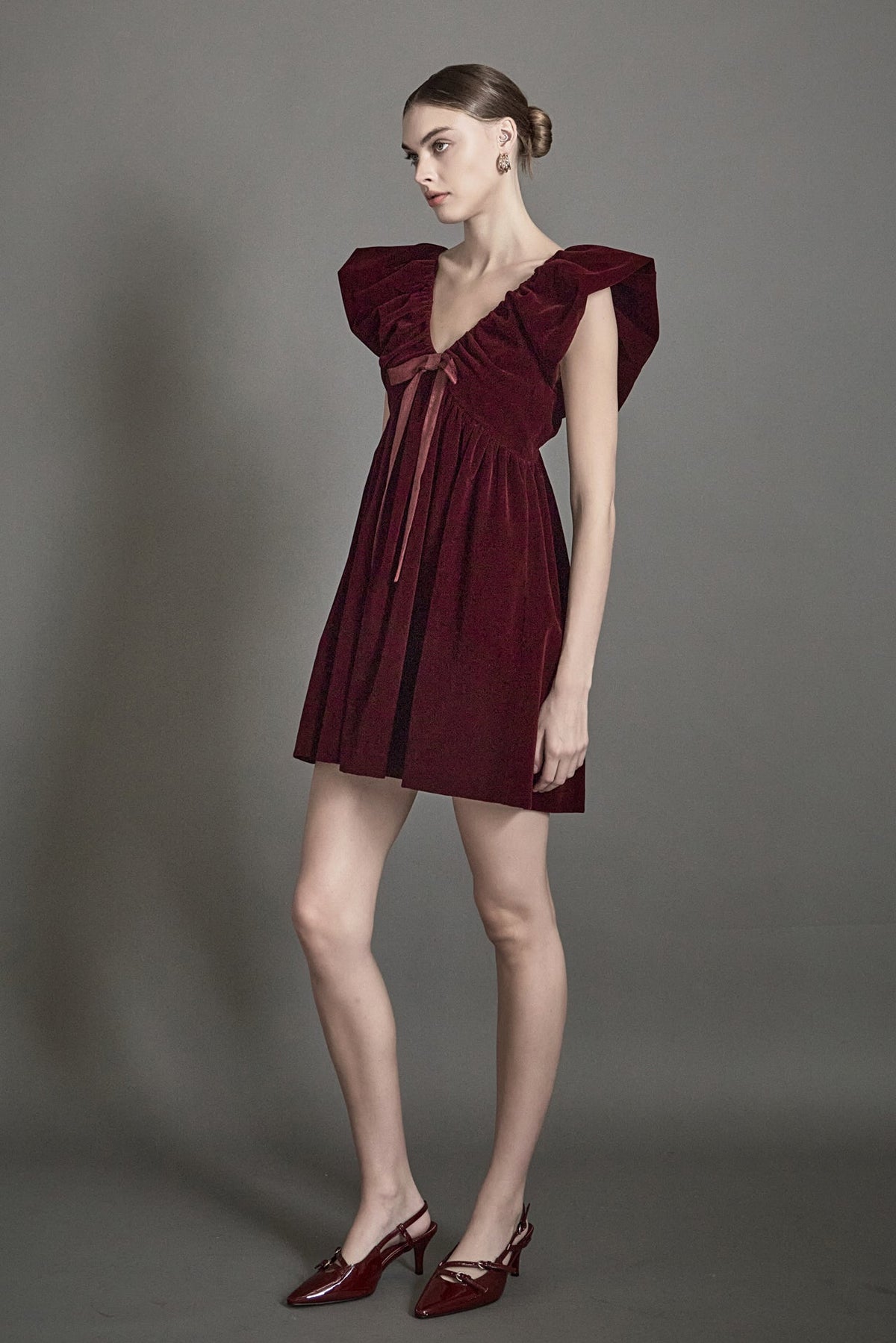 Endless Rose Essential | Velvet Satin Bow Mini Dress | Elegant Party Dress