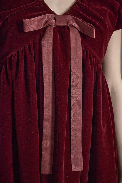 Endless Rose Essential | Velvet Satin Bow Mini Dress | Elegant Party Dress