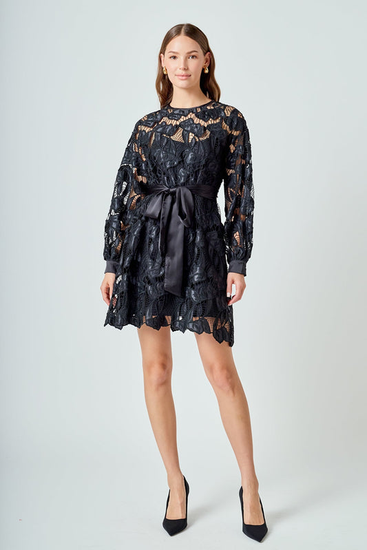 Endless Rose Hot Sale | Lace Long Sleeve Mini Dress