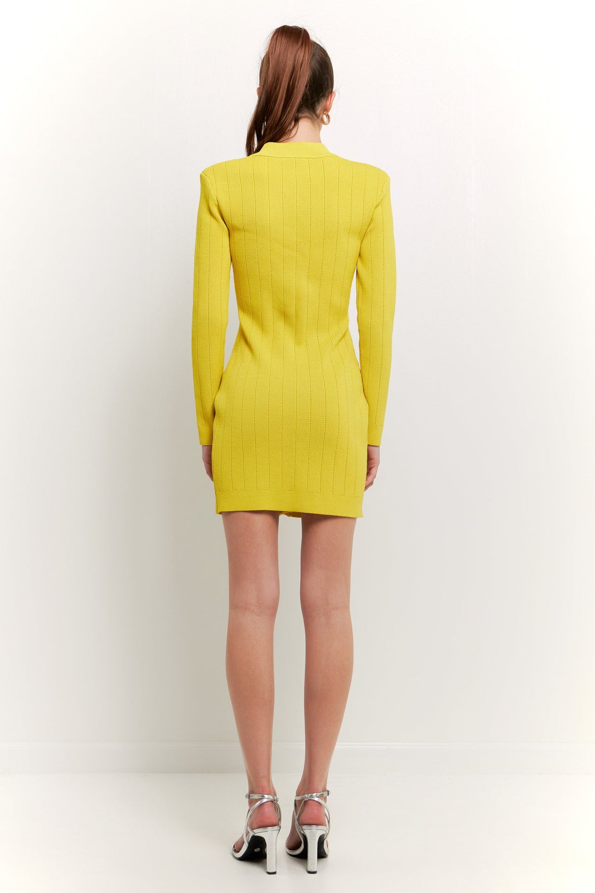 Endless Rose Top Pick | Shank Button V-Neckline Knit Mini Dress
