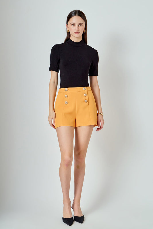 Endless Rose Latest | Gold Color Button Detail Shorts