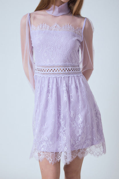 Endless Rose Trusted | Long Sleeve Lace Mini Dress