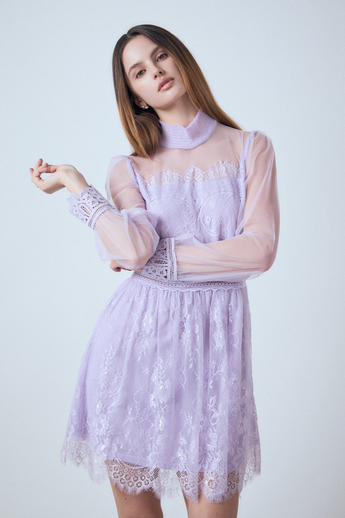 Endless Rose Trusted | Long Sleeve Lace Mini Dress