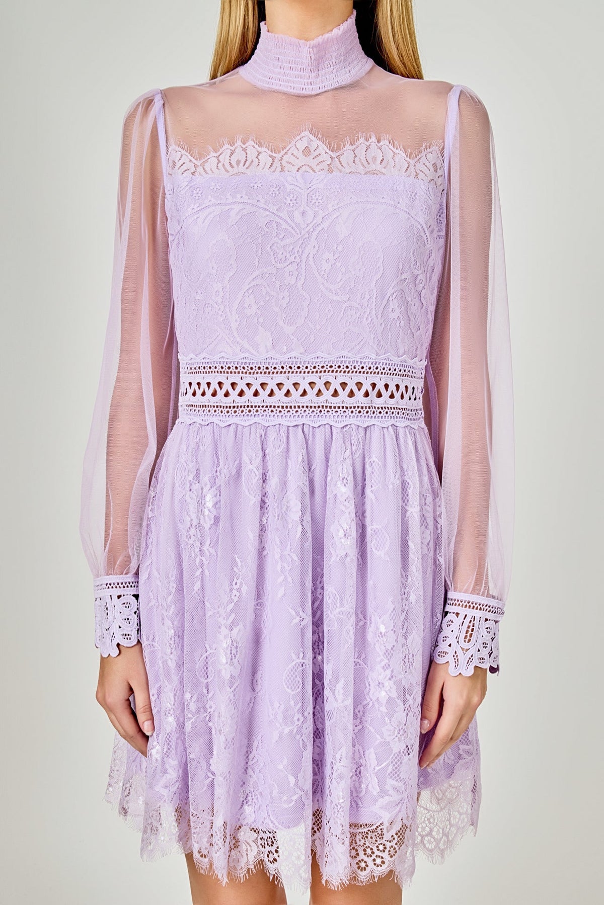 Endless Rose Trusted | Long Sleeve Lace Mini Dress