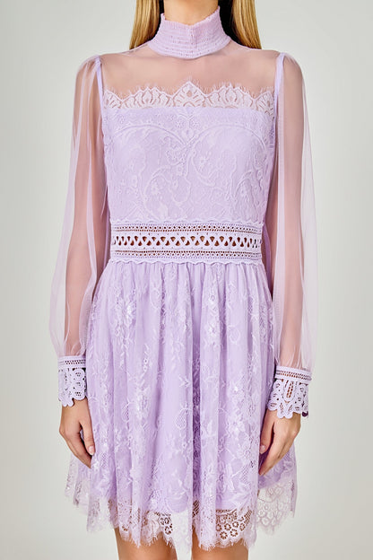 Endless Rose Trusted | Long Sleeve Lace Mini Dress