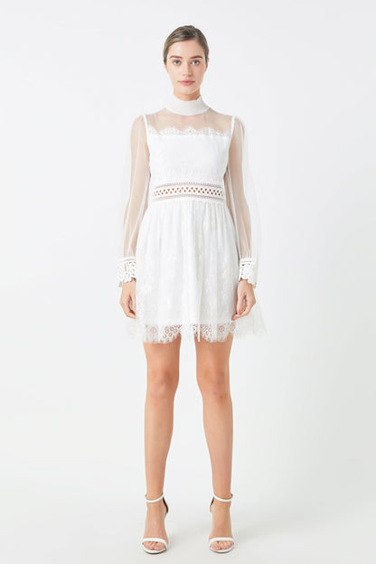 Endless Rose Trusted | Long Sleeve Lace Mini Dress