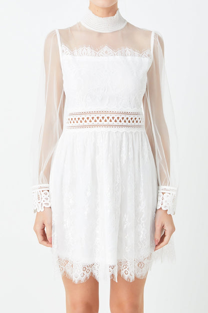 Endless Rose Trusted | Long Sleeve Lace Mini Dress
