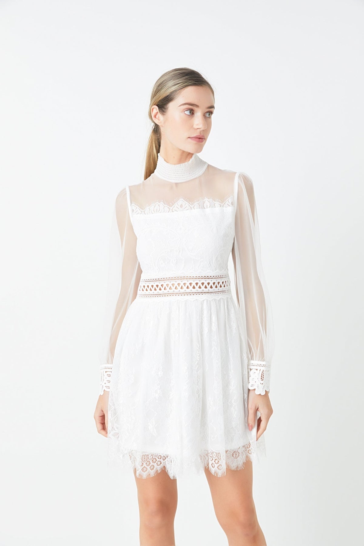 Endless Rose Trusted | Long Sleeve Lace Mini Dress