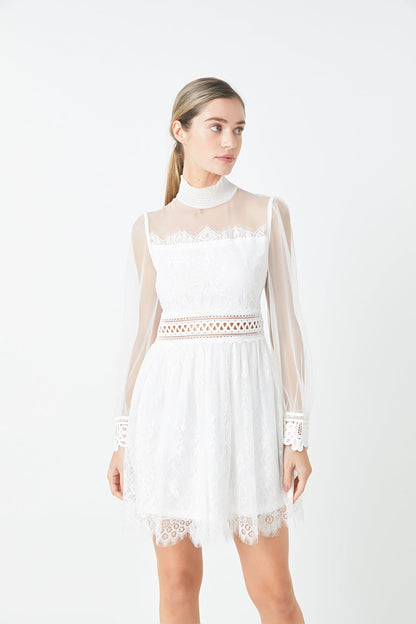 Endless Rose Trusted | Long Sleeve Lace Mini Dress