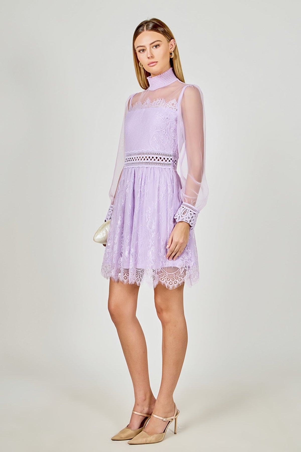 Endless Rose Trusted | Long Sleeve Lace Mini Dress