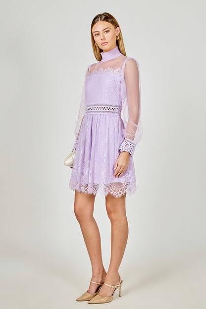 Endless Rose Trusted | Long Sleeve Lace Mini Dress