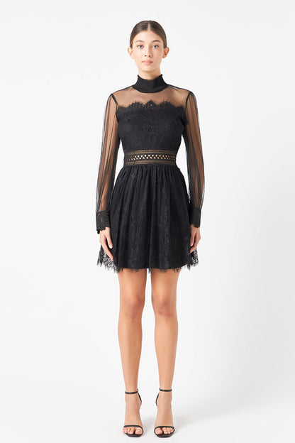 Endless Rose Trusted | Long Sleeve Lace Mini Dress