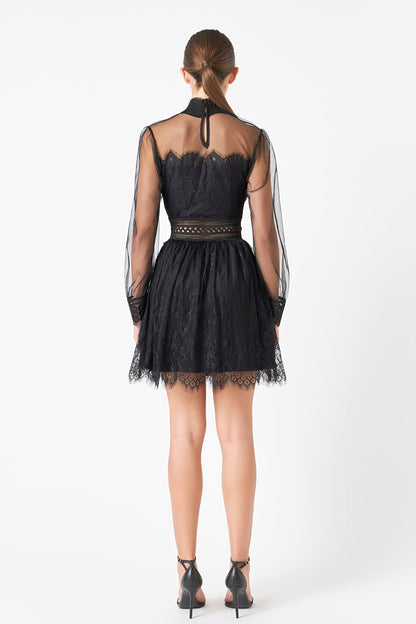 Endless Rose Trusted | Long Sleeve Lace Mini Dress