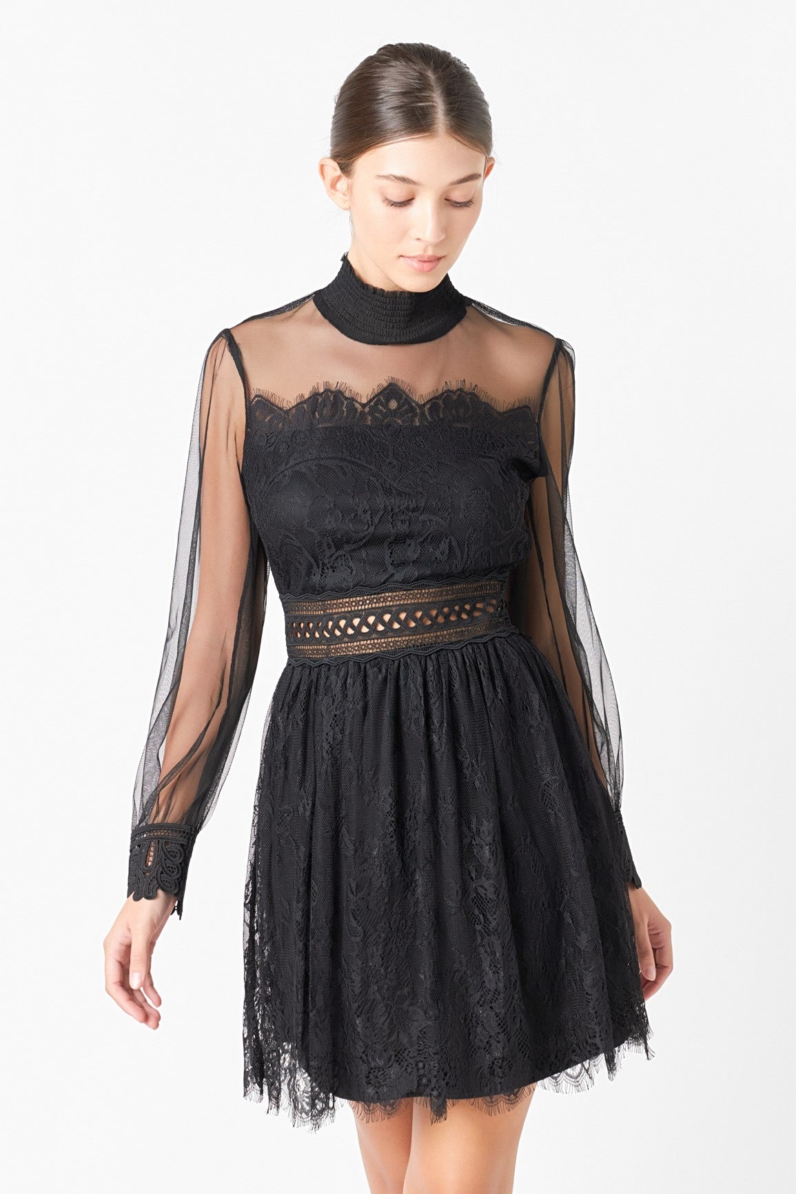 Endless Rose Trusted | Long Sleeve Lace Mini Dress