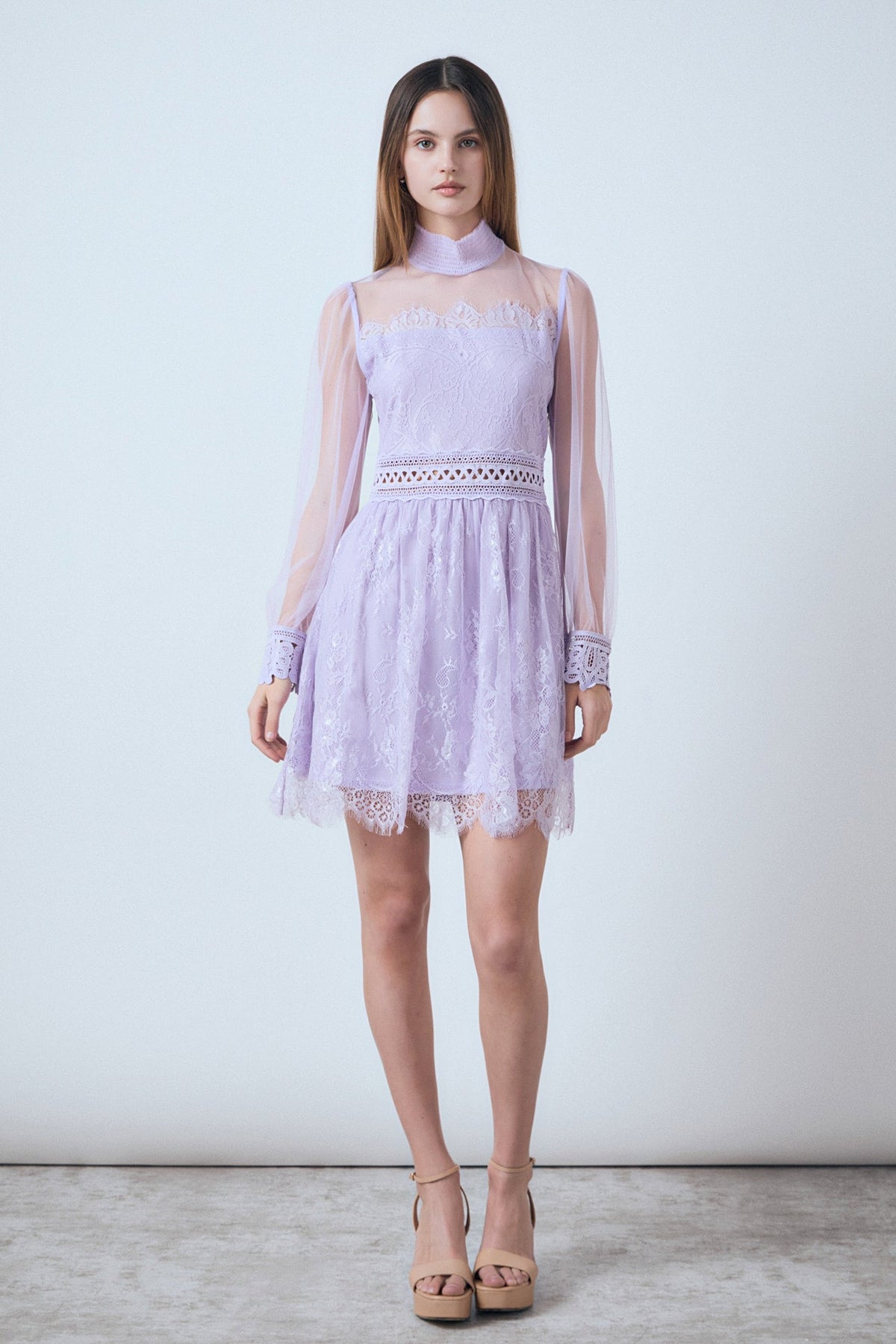 Endless Rose Trusted | Long Sleeve Lace Mini Dress