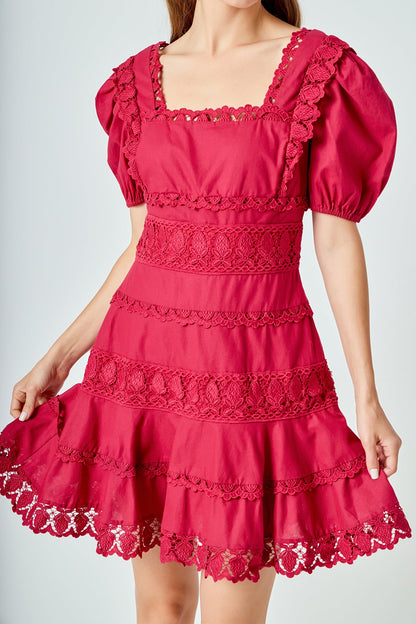 Endless Rose Discount | Lace Fit-and-Flare Mini Dress