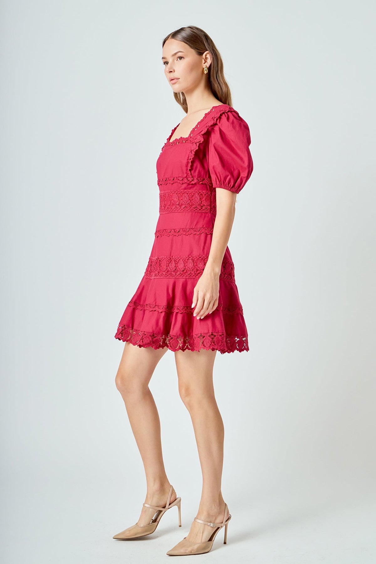 Endless Rose Discount | Lace Fit-and-Flare Mini Dress