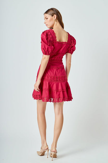 Endless Rose Discount | Lace Fit-and-Flare Mini Dress