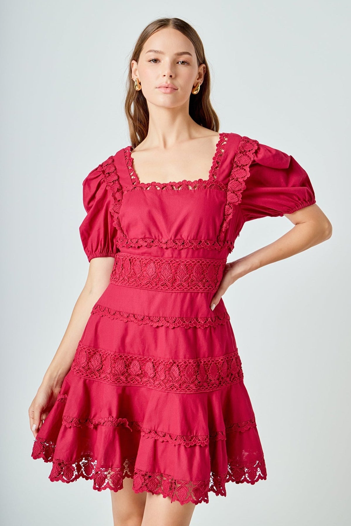 Endless Rose Discount | Lace Fit-and-Flare Mini Dress