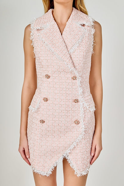 Endless Rose Hot Sale | Premium Check Tweed Mini Dress