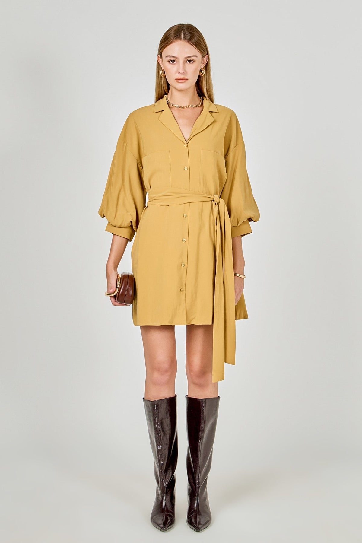 Endless Rose Discount | Belted Mini Shirt Dress